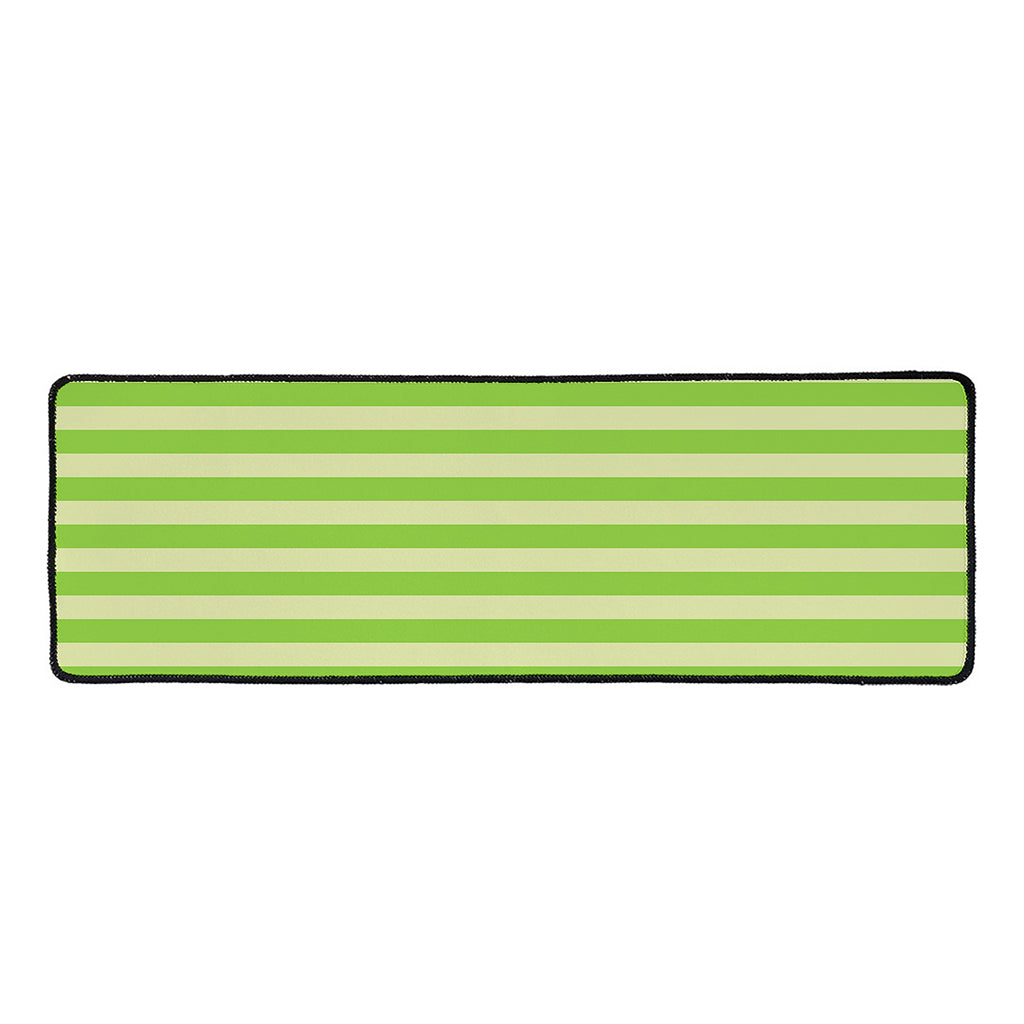 Green Striped Pattern Print Long Kitchen Mat
