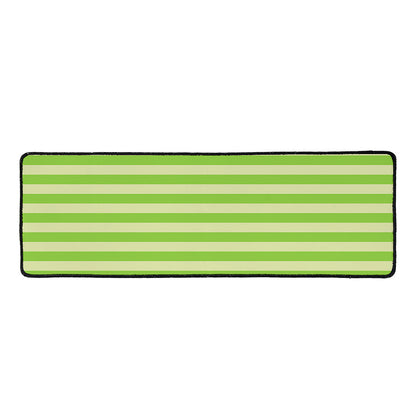 Green Striped Pattern Print Long Kitchen Mat
