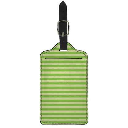 Green Striped Pattern Print Luggage Tag