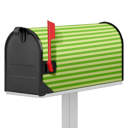 Green Striped Pattern Print Mailbox Cover