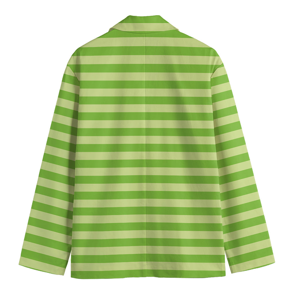 Green Striped Pattern Print Men's Blazer