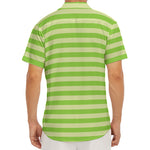 Green Striped Pattern Print Men's Deep V-Neck Shirt