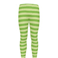 Green Striped Pattern Print Men's Leggings