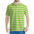 Green Striped Pattern Print Men's Polo Shirt