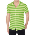 Green Striped Pattern Print Men's Shirt