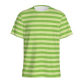 Green Striped Pattern Print Men's Athletic T-Shirt