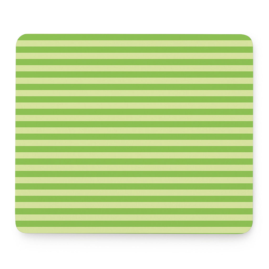 Green Striped Pattern Print Mouse Pad