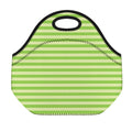Green Striped Pattern Print Neoprene Lunch Bag