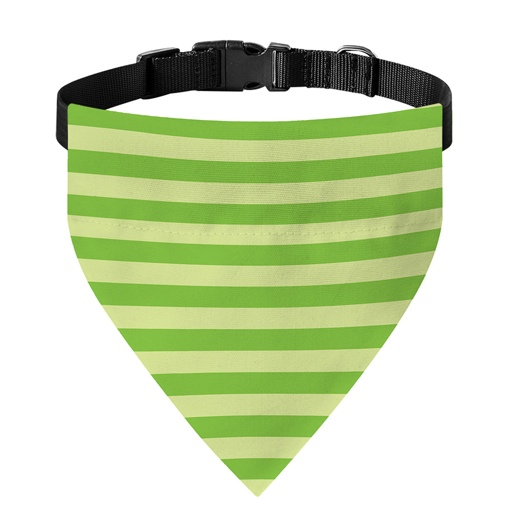 Green Striped Pattern Print Over The Collar Dog Bandana