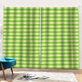 Green Striped Pattern Print Pencil Pleat Curtains