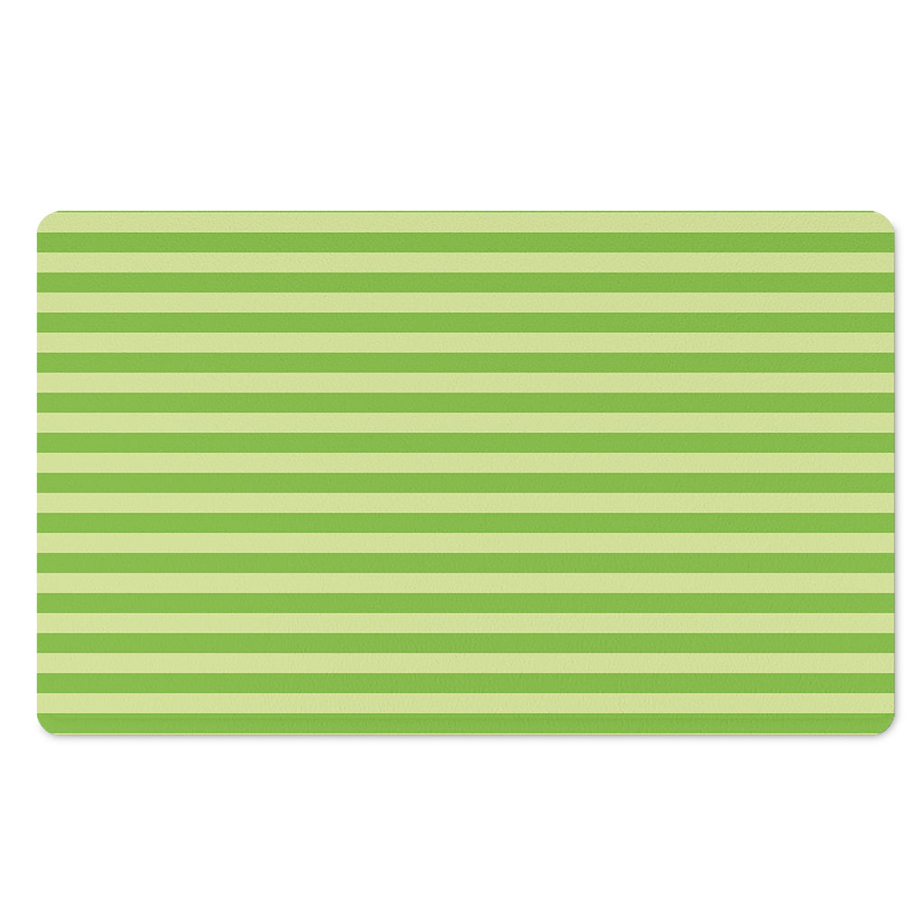Green Striped Pattern Print Polyester Doormat