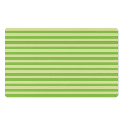 Green Striped Pattern Print Polyester Doormat