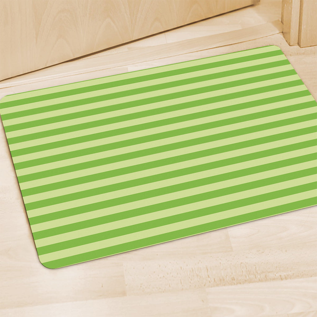 Green Striped Pattern Print Polyester Doormat