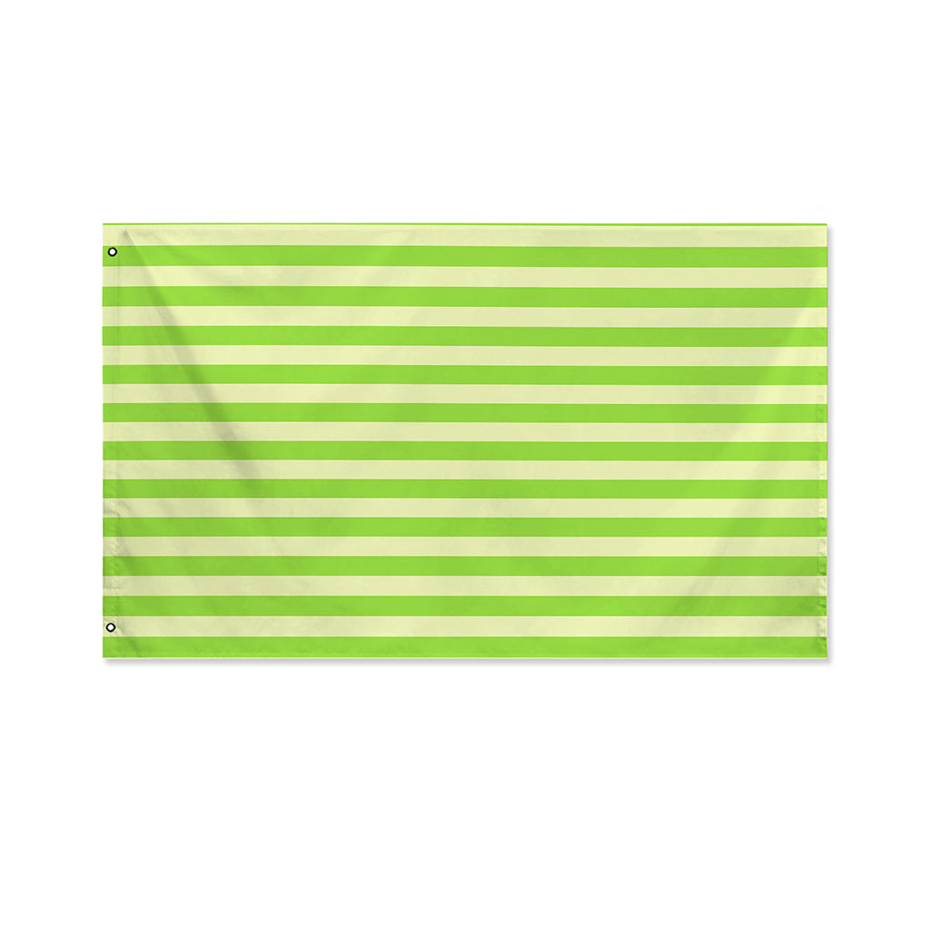 Green Striped Pattern Print Polyester Flag