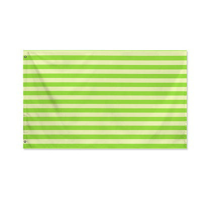 Green Striped Pattern Print Polyester Flag