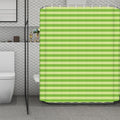 Green Striped Pattern Print Polyester Shower Curtain