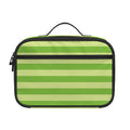 Green Striped Pattern Print Portable Lunch Bag