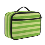 Green Striped Pattern Print Portable Lunch Bag