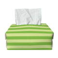 Green Striped Pattern Print Rectangle Tissue Box Cover