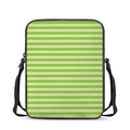 Green Striped Pattern Print Rectangular Crossbody Bag