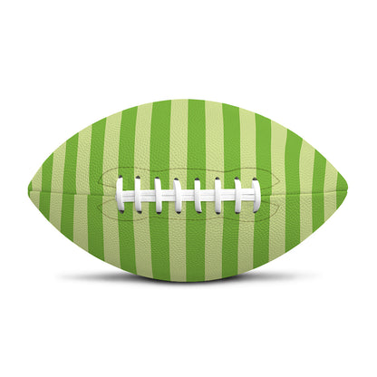 Green Striped Pattern Print Rugby Ball