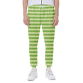 Green Striped Pattern Print Joggers