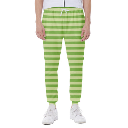 Green Striped Pattern Print Scuba Joggers