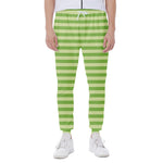 Green Striped Pattern Print Scuba Joggers