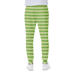 Green Striped Pattern Print Scuba Joggers