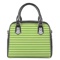 Green Striped Pattern Print Shoulder Handbag