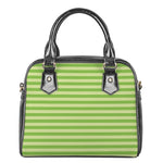 Green Striped Pattern Print Shoulder Handbag
