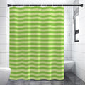 Green Striped Pattern Print Shower Curtain
