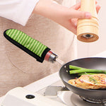 Green Striped Pattern Print Skillet Handle Cover