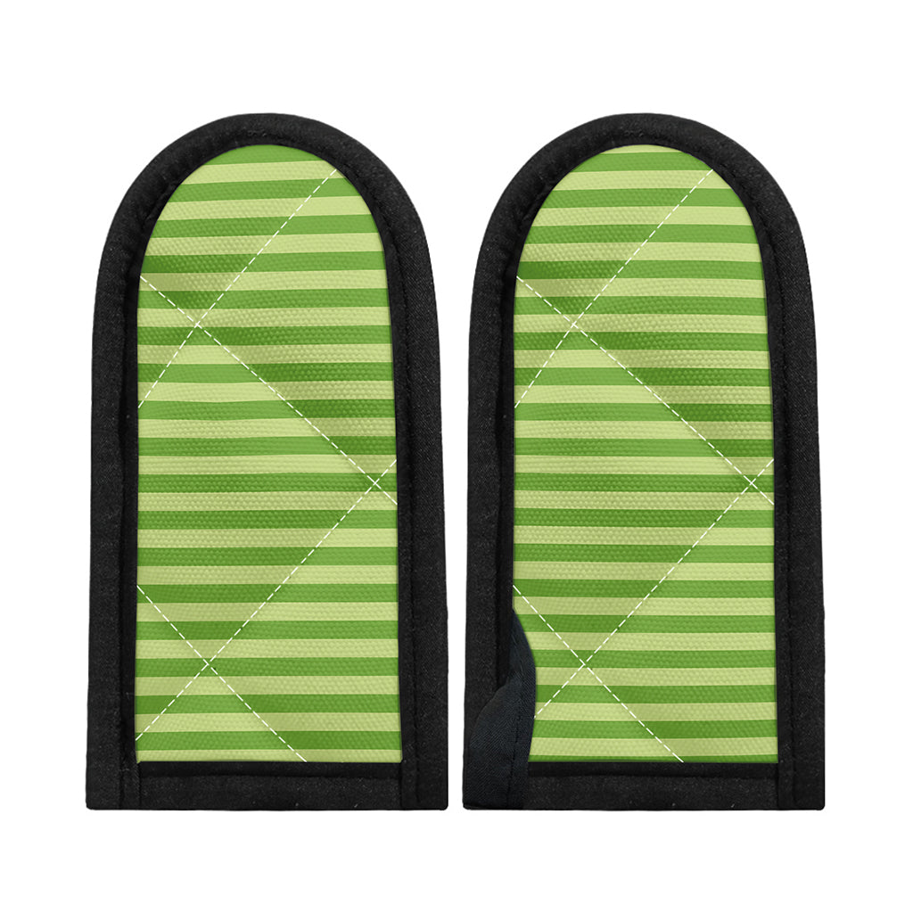 Green Striped Pattern Print Skillet Handle Cover