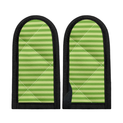 Green Striped Pattern Print Skillet Handle Cover