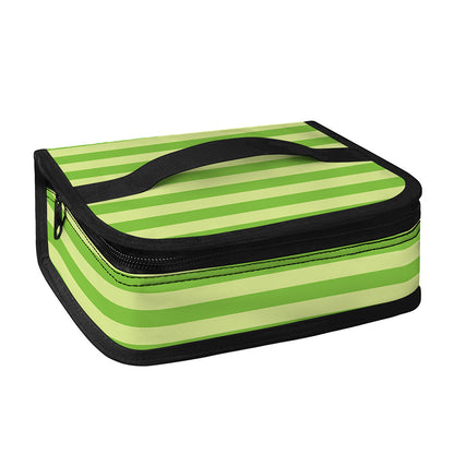 Green Striped Pattern Print Small Lunch Bag