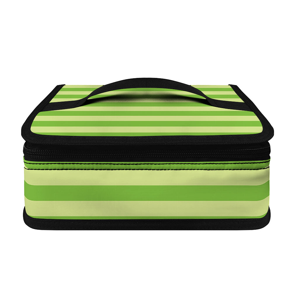Green Striped Pattern Print Small Lunch Bag