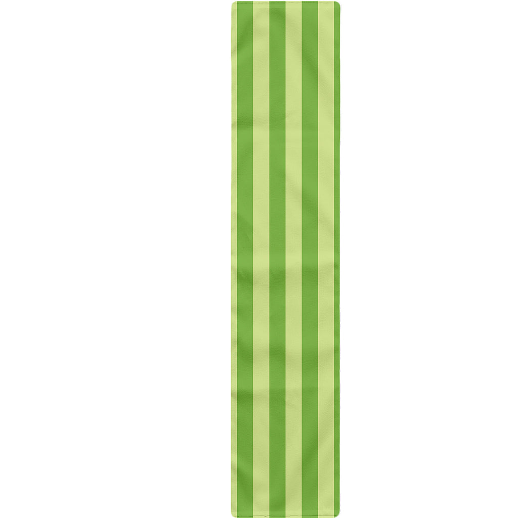 Green Striped Pattern Print Table Runner