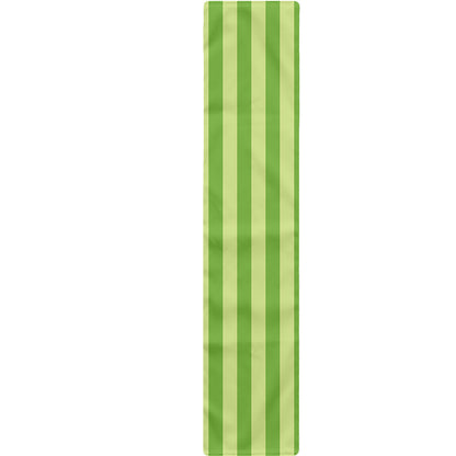 Green Striped Pattern Print Table Runner