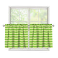 Green Striped Pattern Print Tier Curtains