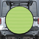 Green Striped Pattern Print Tire Cover