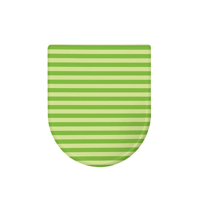 Green Striped Pattern Print Toilet Lid Cover