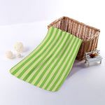 Green Striped Pattern Print Towel