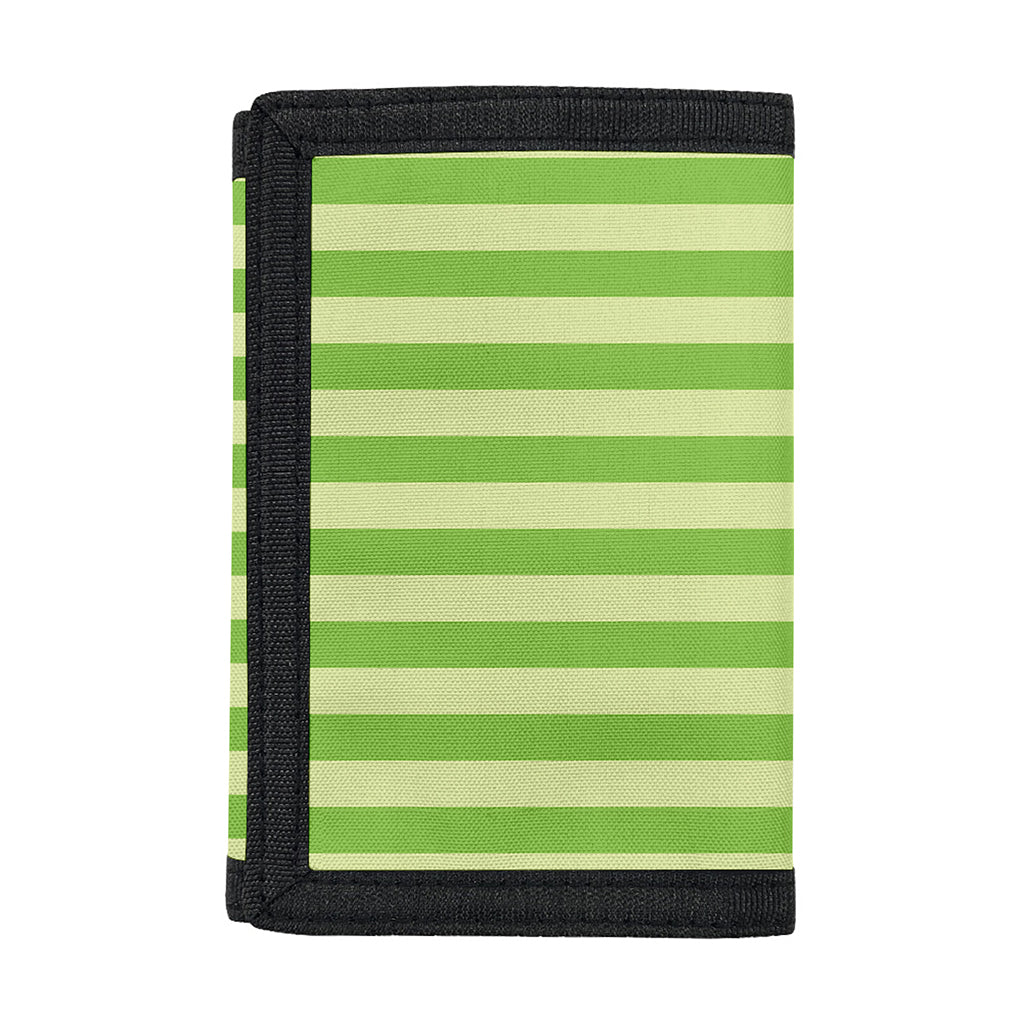 Green Striped Pattern Print Trifold Wallet