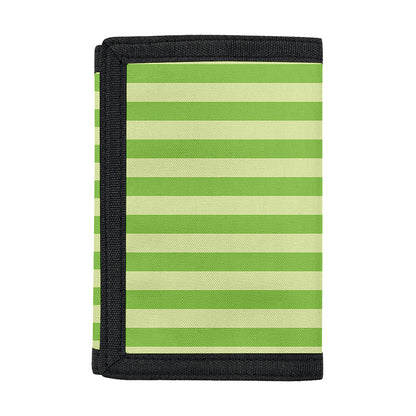 Green Striped Pattern Print Trifold Wallet