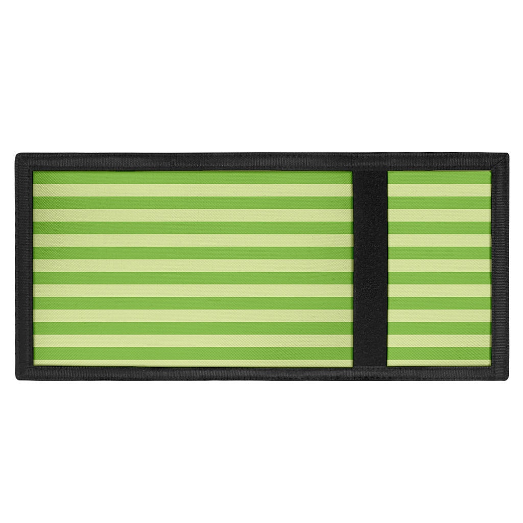 Green Striped Pattern Print Trifold Wallet