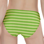 Green Striped Pattern Print Women's Panties