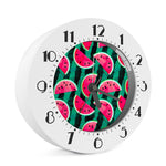 Green Striped Watermelon Pattern Print Alarm Clock