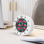 Green Striped Watermelon Pattern Print Alarm Clock