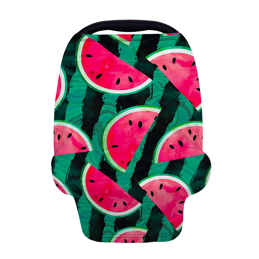 Green Striped Watermelon Pattern Print Baby Seat Cover